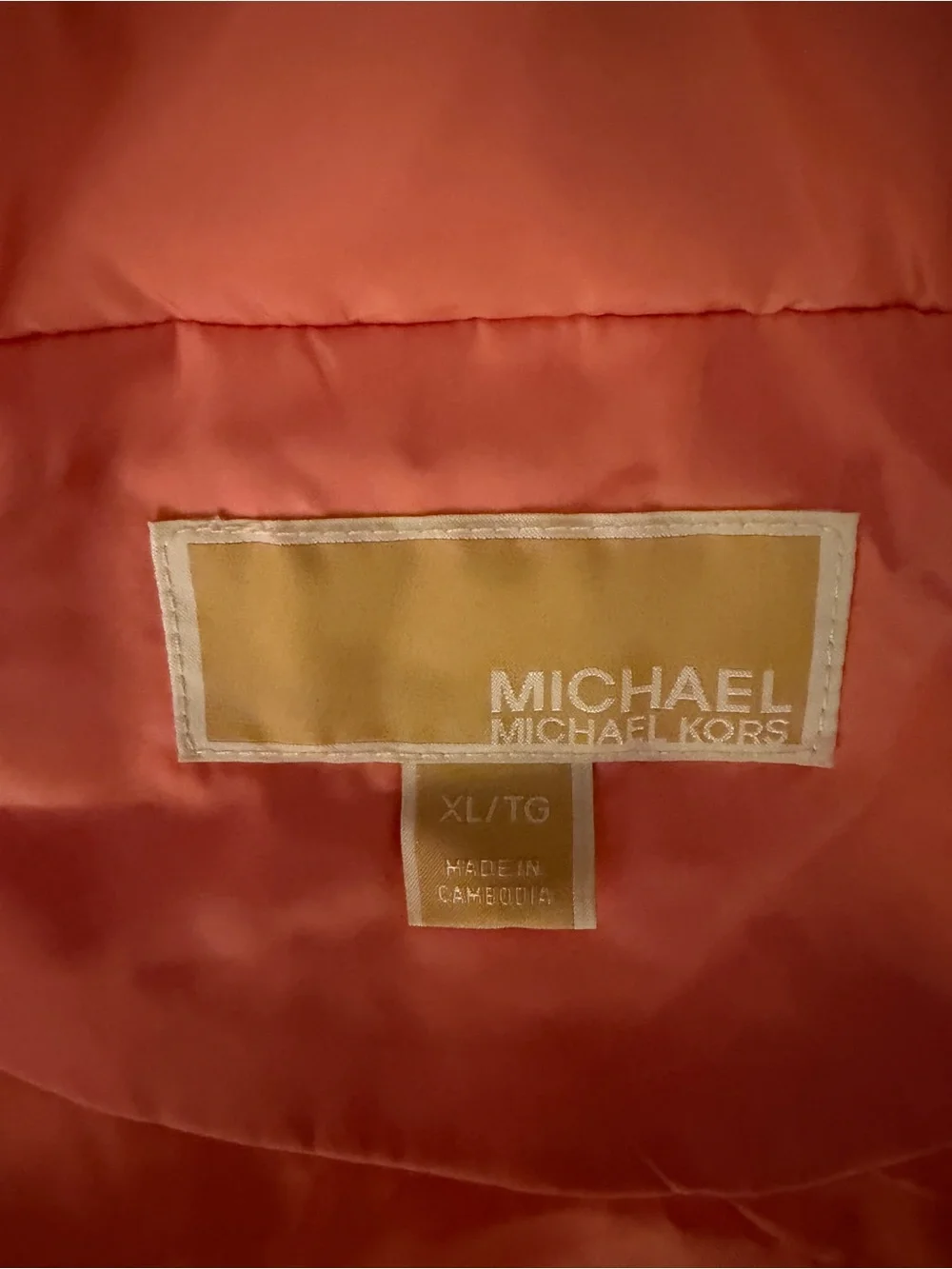 Michael Kors Coral Pink Quilted Sleeveless Vest